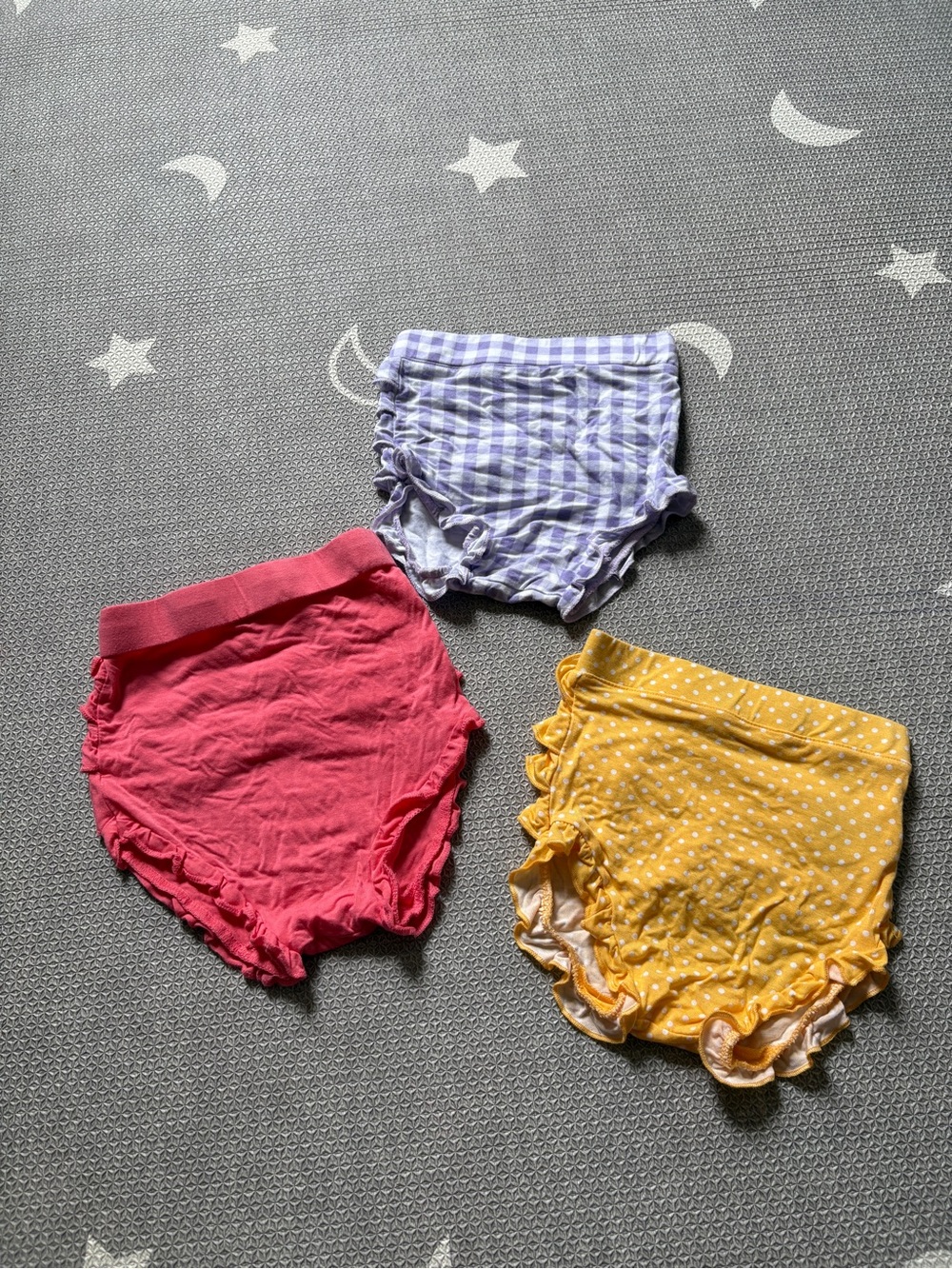 Posh Peanut Ruffle Diaper Covers in Pink, Yellow & Lavender Gingham 2t & 12-18 m